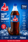 Thums Up Soft Drink 750ml PET Bottle | Strong & Bold Carbonated Cold Drink | Family Pack