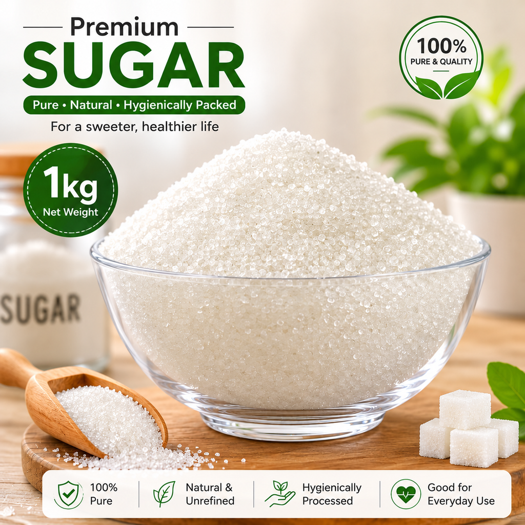 Premium White Sugar (Madhur Chini) – Pure, Hygienically Processed & Fine Crystal Sugar for Everyday Use