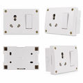 Universal 6A/16A Socket with 20A Switch | Modular Wall Socket Board with Box | White Finish