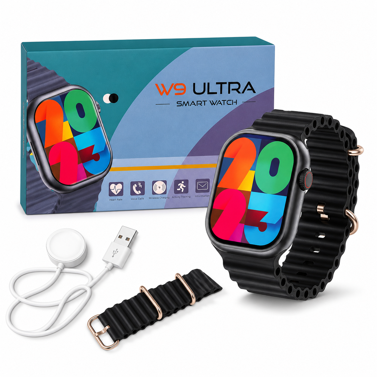 W9 Ultra Smart Watch with Bluetooth Calling | Wireless Charging | Fitness Tracker | Premium Design