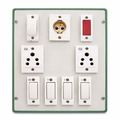 Modular Electrical Switchboard Panel with Multi-Sockets & Switches (Universal 3-Pin + Indicator, Wall Mount)