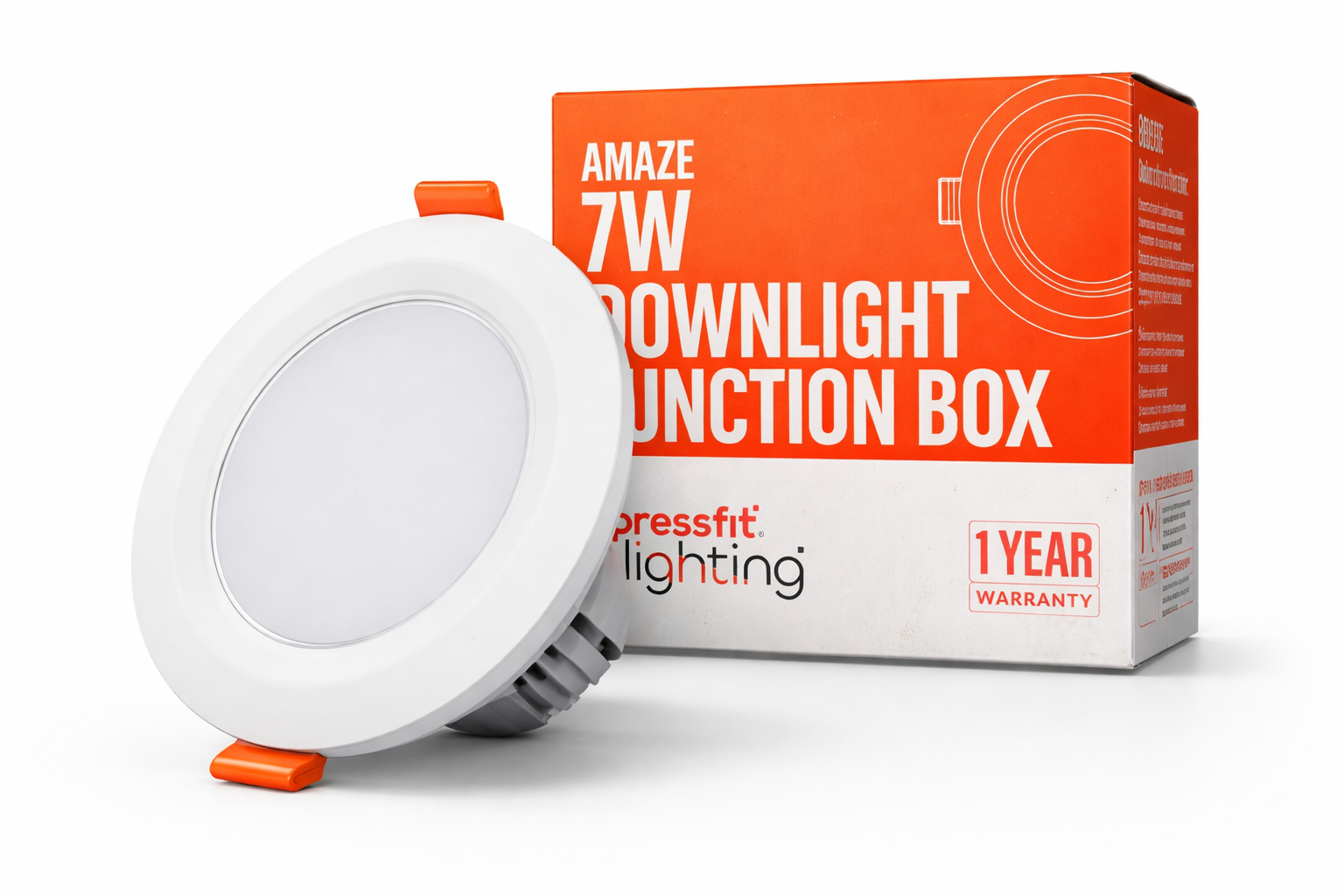Amaze 7W LED Ceiling Downlight with Junction Box | Recessed Panel Light | 70mm Cutout | Energy Saving | Cool White