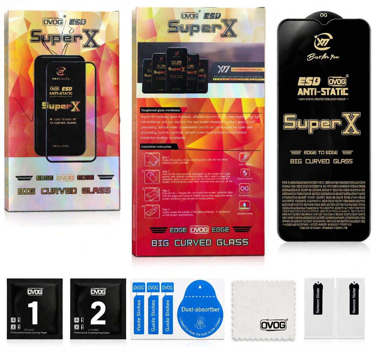 Realme C20/C21/C3/C11/C12/C15/C25/C25S/C25Y/C20A/C30/C30S/C31/C33/C35 SuperX 9H Big Curved Tempered Glass Full Screen Protection | Anti-Static | OG Quality